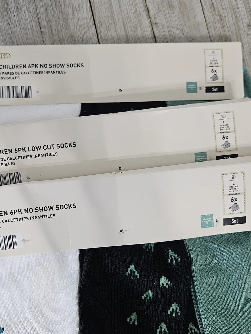 3 - 6 Packs Low Cut Socks Size L 6X Boys 12-14 Girls 8-10  No Show Socks by L&D